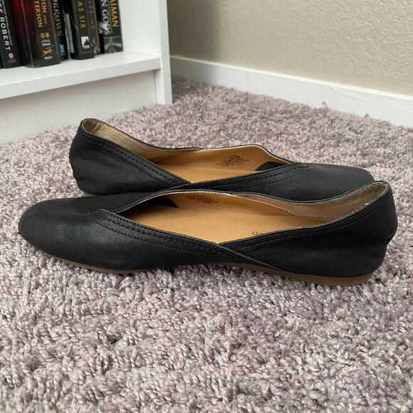LUCKY BRAND Alba Black Leather Flats Size 7.5 - Picture 11 of 16